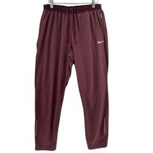 Nike Flex Essential 7/8 Training Pants Burgundy Crush Reflective Dri-Fit L Gym
